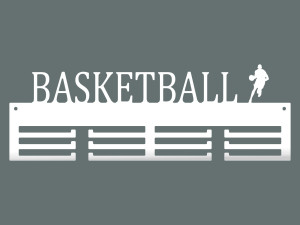 Medaillenhalter Basketball 40 cm - weiß matt
