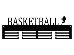 Medaillenhalter Basketball 40 cm - schwarz matt