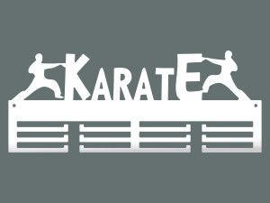 Medaillenhalter Karate II 40 cm - weiß matt