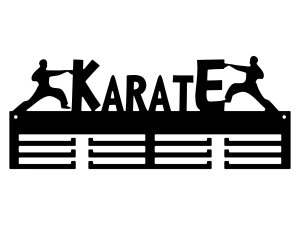 Medaillenhalter Karate II 40 cm - schwarz matt