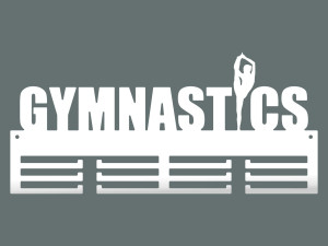Medaillenhalter Gymnastik 40 cm - weiß matt