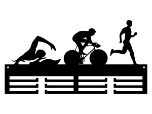 Medaillenhalter Triatlon II 40 cm - schwarz matt