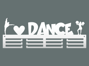 Medaillenhalter I love dance 40 cm - weiß matt