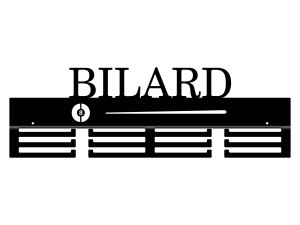 Medaillenhalter Bilard 60 cm - schwarz matt