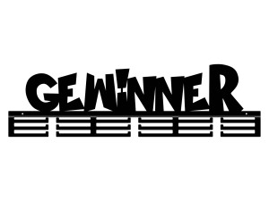 Medaillenhalter Gewinner 80 cm - schwarz matt
