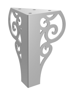 Möbelfuß Royal 15 cm - silber