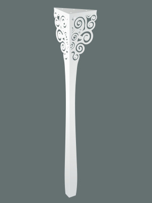 Tischbein Flores 72 cm - weiß matt