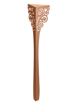 Tischbein Flores 72 cm - kupfer