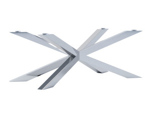Couchtisch Gestell unter Glasplatte Spinne Slim Chrom L