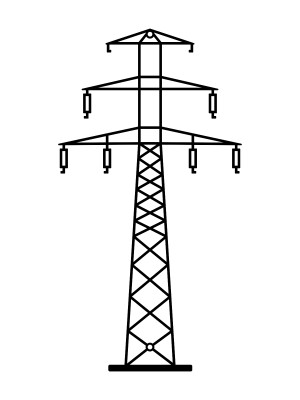 Wanddeko Metall Energiemast DES086 60 cm - gold