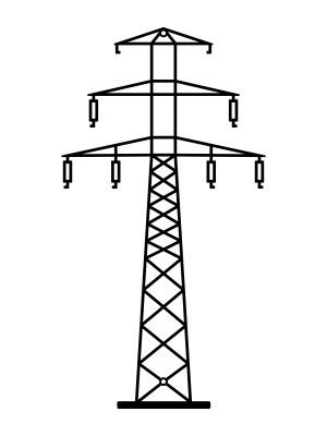 Wanddeko Metall Energiemast DES086 70 cm - kupfer