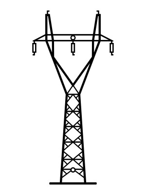Wanddeko Metall Energiemast DES087 50 cm - kupfer