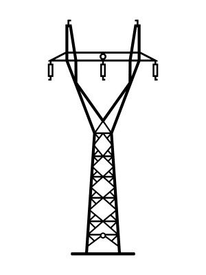 Wanddeko Metall Energiemast DES087 60 cm - kupfer