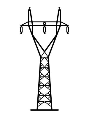 Wanddeko Metall Energiemast DES087 70 cm - kupfer