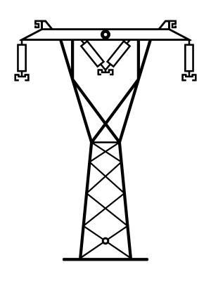 Wanddeko Metall Energiemast DES088 60 cm - kupfer