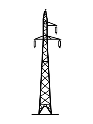 Wanddeko Metall Energiemast DES089 60 cm - kupfer