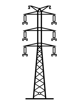 Wanddeko Metall Energiemast DES090 50 cm - silber