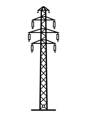 Wanddeko Metall Energiemast DES091 50 cm - kupfer