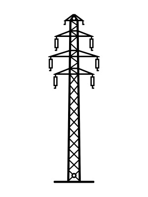 Wanddeko Metall Energiemast DES091 60 cm - kupfer