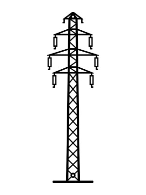 Wanddeko Metall Energiemast DES091 70 cm - kupfer