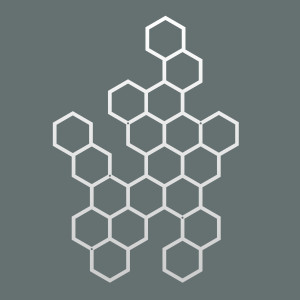 Wanddekoration aus Metall Hexagon Kletterpflanze 73×104 cm - weiß matt