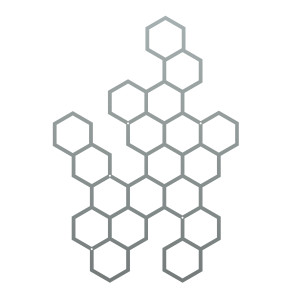 Wanddekoration aus Metall Hexagon Kletterpflanze 73×104 cm - silber