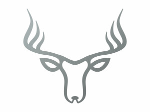 Hirsch Wanddeko Metall 80 cm - silber