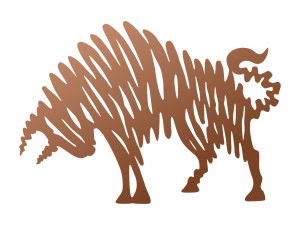 Wanddeko Metall Stier 100 cm - kupfer