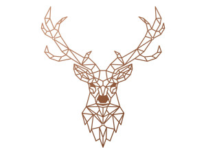 Wanddeko Metall Hirsch 80 cm - kupfer