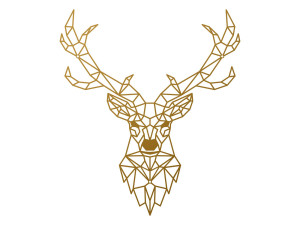 Wanddeko Metall Hirsch 80 cm - gold