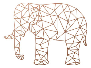 Wanddeko Metall Elefant 80 cm - kupfer