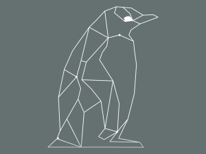 Wanddekoration Metall Pinguin 100 cm - weiß matt