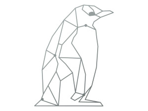 Wanddekoration Metall Pinguin 50 cm - silber
