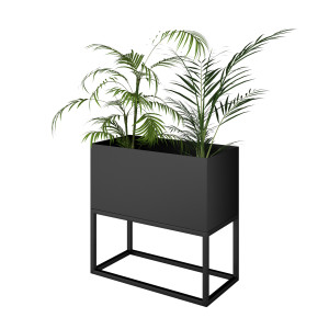 Blumenständer mit Tiefem Blumentopf 30x60x60 - schwarz matt