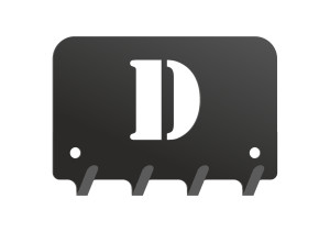 Schlüsselhalter Schablone Buchstabe D 10 cm - weiß matt