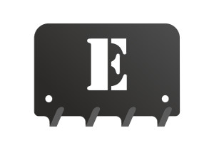 Schlüsselhalter Schablone Buchstabe E 10 cm - schwarz matt