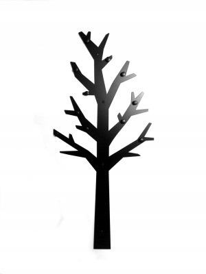 Kleiderhaken Baum 130 cm - schwarz matt