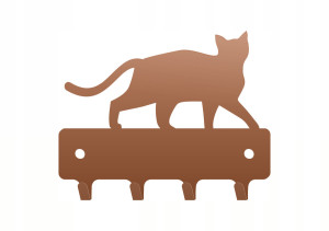Schlüsselhalter Katze 10 cm - kupfer