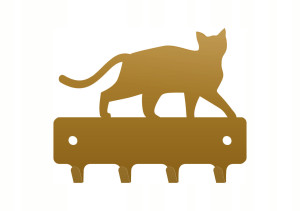 Schlüsselhalter Katze 10 cm - gold