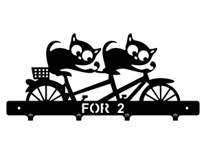 Wandgarderobe Katzen 40 cm - schwarz matt