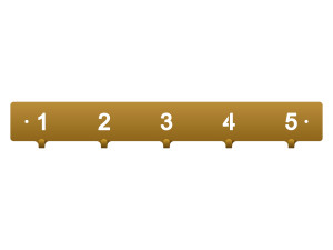 Garderobenleiste mit Nummern 50 cm - gold