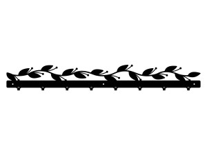 Garderobenhaken Zweig 80 cm - schwarz matt