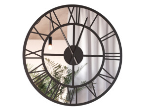 Wanduhr mit Spiegel Metall Roma Loft 80 cm