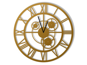 Metalluhr Loft mit Getriebe 50 cm - gold