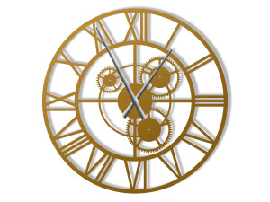 Metalluhr Loft mit Getriebe 70 cm - gold