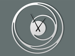 Wanduhr Spirale 100 cm - weiß matt
