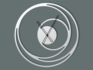 Metalluhr Spirale 60 cm - weiß matt