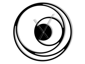 Metalluhr Spirale 60 cm - schwarz matt
