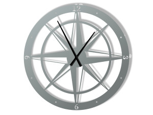 Metalluhr Windrose 70 cm - silber