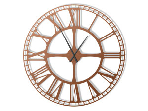 Wanduhr Metall groß Bahnhofsuhr 100 cm - kupfer